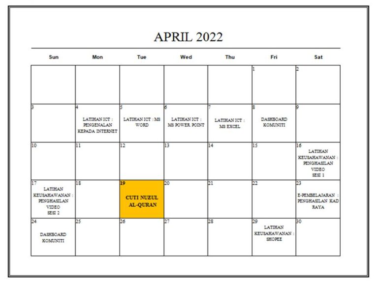 JADUALAKTIVITIAPRIL2022