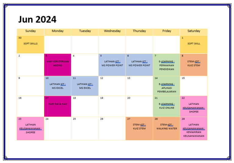 JADUAL AKTIVITI JUN 24